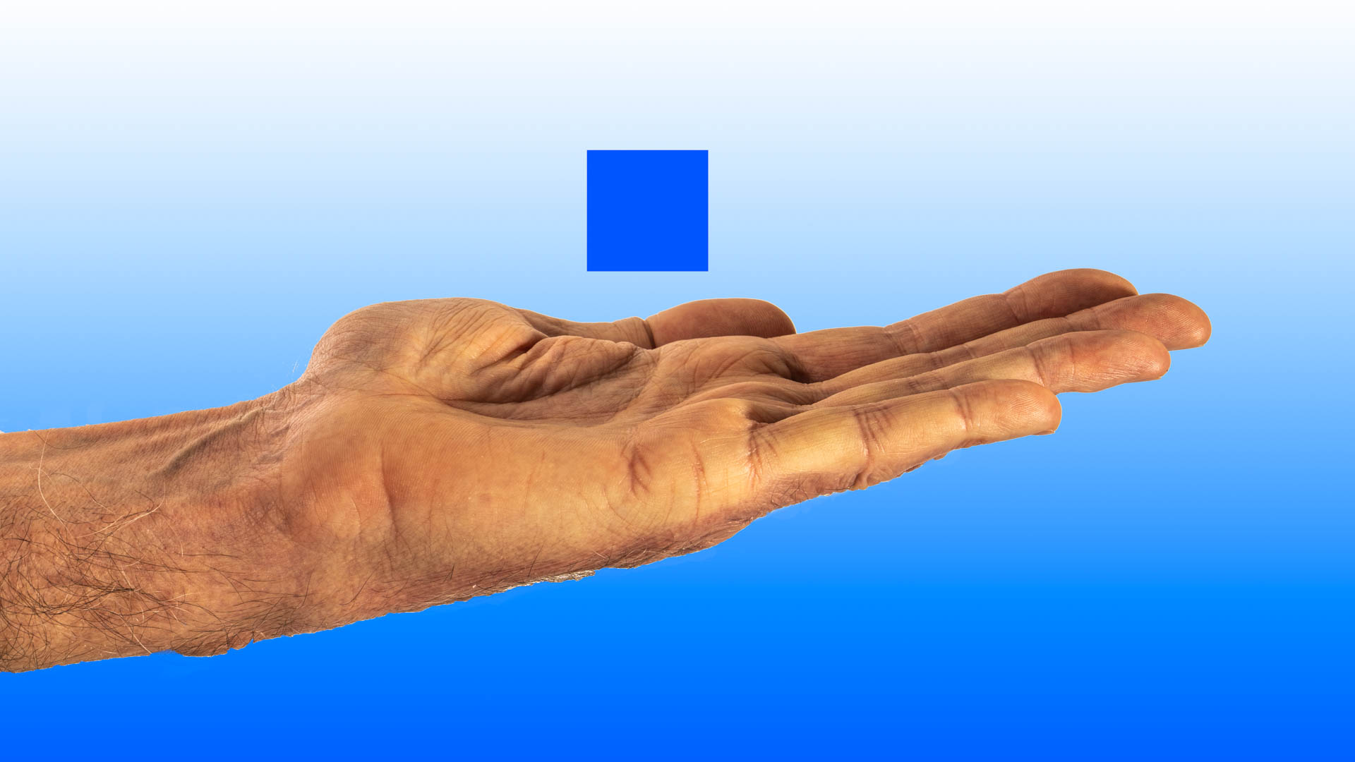 Meine Hand und ein Pixel